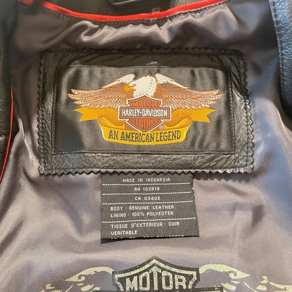 Harley Davidson Women’s Black Leather Cafe Racer Quilted Detail Jacket SZ M - Picture 8 of 10